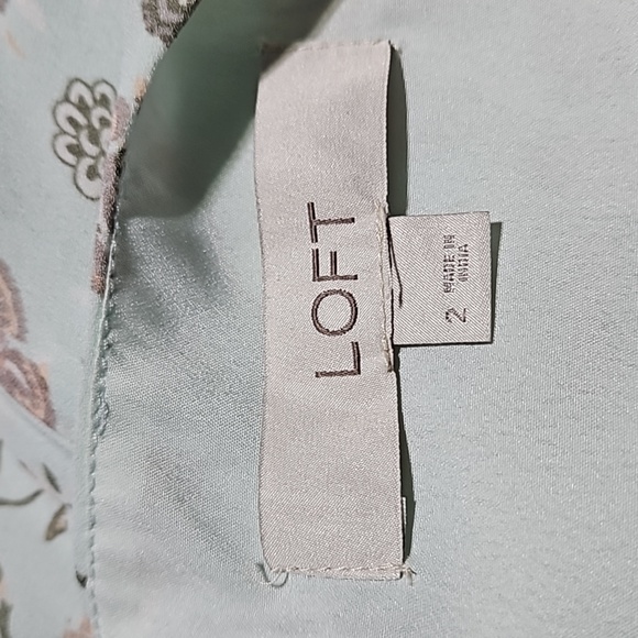 Loft Floral Tiered Crochet Detailed Pale Green Sleeveless Dress CLEARANCE - Picture 8 of 11